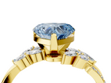 Yellow gold Fancy Blue Heart  Solitaire Marquise Twist Band with Six-Prong Setting_61