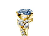 Yellow gold Fancy Blue Heart  Solitaire Marquise Twist Band with Six-Prong Setting_62