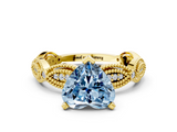 Yellow gold Fancy Blue Heart  Solitaire Milgrain Diamond Engagement Ring with Bezel and Marquise Band_126