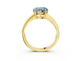 Yellow gold Fancy Blue Heart  Solitaire Pavé Band Prong Setting Ring_23
