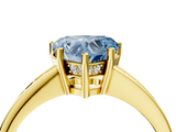 Yellow gold Fancy Blue Heart  Solitaire Pavé Band Prong Setting Ring_24