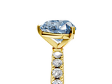 Yellow gold Fancy Blue Heart  Solitaire Pavé Band with Four-Prong Setting_144