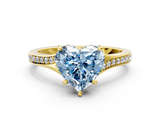 Yellow gold Fancy Blue Heart  Solitaire Pavé Band with Four-Prong Setting_28