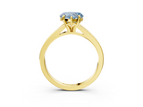 Yellow gold Fancy Blue Heart  Solitaire Pavé Band with Four-Prong Setting_31