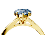 Yellow gold Fancy Blue Heart  Solitaire Pavé Band with Four-Prong Setting_32