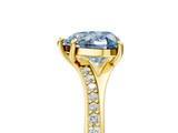 Yellow gold Fancy Blue Heart  Solitaire Pavé Band with Four-Prong Setting_33