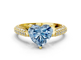 Yellow gold Fancy Blue Heart  Solitaire Pavé Diamond Engagement Ring with Four-Prong Setting_155
