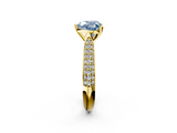 Yellow gold Fancy Blue Heart  Solitaire Pavé Diamond Engagement Ring with Four-Prong Setting_157