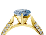 Yellow gold Fancy Blue Heart  Solitaire Pavé Diamond Engagement Ring with Four-Prong Setting_159