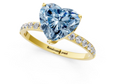 Yellow gold Fancy Blue Heart  Solitaire Pavé Diamond Engagement Ring with Four-Prong Setting_26