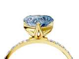 Yellow gold Fancy Blue Heart  Solitaire Pavé Diamond Engagement Ring with Four-Prong Setting_29