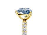 Yellow gold Fancy Blue Heart  Solitaire Pavé Diamond Engagement Ring with Four-Prong Setting_30