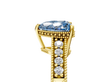 Yellow gold Fancy Blue Heart  Solitaire Pavé Diamond Milgrain Engagement Ring with Four-Prong Setting_8