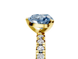 Yellow gold Fancy Blue Heart  Solitaire Pave Diamond Engagement Ring with Four-Prong Setting_346