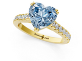 Yellow gold Fancy Blue Heart  Solitaire Pave Diamond Engagement Ring with Prong Setting_20