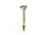Yellow gold Fancy Blue Heart  Solitaire Pave Diamond Engagement Ring with Prong Setting_21