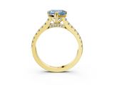 Yellow gold Fancy Blue Heart  Solitaire Pave Diamond Engagement Ring with Prong Setting_22