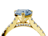 Yellow gold Fancy Blue Heart  Solitaire Pave Diamond Engagement Ring with Prong Setting_23
