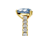 Yellow gold Fancy Blue Heart  Solitaire Pave Diamond Engagement Ring with Prong Setting_24