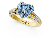 Yellow gold Fancy Blue Heart  Solitaire Pave Split Shank Engagement Ring with Six-Prong Setting_38