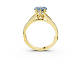Yellow gold Fancy Blue Heart  Solitaire Pave Split Shank Engagement Ring with Six-Prong Setting_40