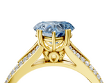 Yellow gold Fancy Blue Heart  Solitaire Pave Split Shank Engagement Ring with Six-Prong Setting_41