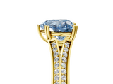 Yellow gold Fancy Blue Heart  Solitaire Pave Split Shank Engagement Ring with Six-Prong Setting_42