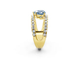 Yellow gold Fancy Blue Heart  Solitaire Split Shank Pave Diamond Ring_46