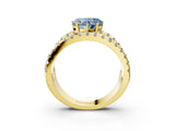 Yellow gold Fancy Blue Heart  Solitaire Split Shank Pave Diamond Ring_47