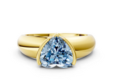 Yellow gold Fancy Blue Heart  Solitaire Tension Set Diamond Ring with Wide Band_37