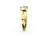 Yellow gold Fancy Blue Heart  Solitaire Tension Set Diamond Ring with Wide Band_39