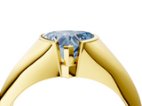 Yellow gold Fancy Blue Heart  Solitaire Tension Set Diamond Ring_23