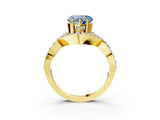 Yellow gold Fancy Blue Heart  Solitaire Twist Band Pavé Diamond Engagement Ring_35