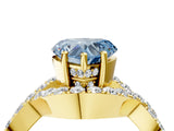 Yellow gold Fancy Blue Heart  Solitaire Twist Band Pavé Diamond Engagement Ring_36