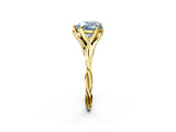 Yellow gold Fancy Blue Heart  Solitaire Twist Band Six-Prong Setting 3