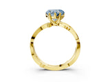 Yellow gold Fancy Blue Heart  Solitaire Twist Band with Pavé Accents and Four-Prong Setting_24