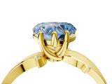 Yellow gold Fancy Blue Heart  Solitaire Twist Band with Pavé Accents and Four-Prong Setting_25