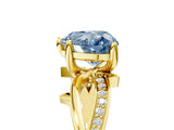 Yellow gold Fancy Blue Heart  Solitaire Twist Band with Pavé Accents and Four-Prong Setting_26