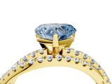 Yellow gold Fancy Blue Heart  Solitaire Twist Band with Pavé Setting and Four-Prong Setting_85