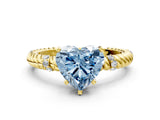 Yellow gold Fancy Blue Heart  Solitaire Twisted Band Prong Set Engagement Ring_62