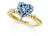Yellow gold Fancy Blue Heart  Solitaire Twisted Band Prong Set Engagement Ring_63