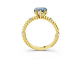 Yellow gold Fancy Blue Heart  Solitaire Twisted Band Prong Set Engagement Ring_65