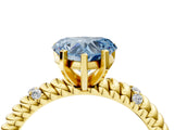 Yellow gold Fancy Blue Heart  Solitaire Twisted Band Prong Set Engagement Ring_66