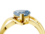 Yellow gold Fancy Blue Heart  Solitaire Twisted Band with Prong Setting_7