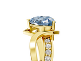 Yellow gold Fancy Blue Heart  Solitaire Twisted Band with Prong Setting_8