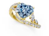 Yellow gold Fancy Blue Heart  Solitaire with Pavé Twist Band and Four-Prong Setting_73