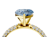 Yellow gold Fancy Blue Heart  Solitaire with Pave Band and Four-Prong Setting_7