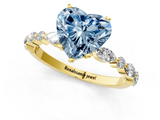Yellow gold Fancy Blue Heart  Solitaire with Side Stones on a Pavé Band and Four-Prong Setting_24