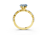 Yellow gold Fancy Blue Heart  Solitaire with Side Stones on a Pavé Band and Four-Prong Setting_26