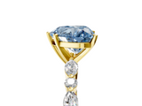 Yellow gold Fancy Blue Heart  Solitaire with Side Stones on a Pavé Band and Four-Prong Setting_28